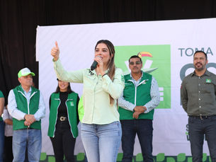 Senadora Ruth González Silva toma protesta al CDM del Partido Verde en Aquismón