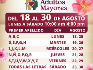 Hasta el 30 de agosto continúa registro a Pensión Mujeres Bienestar y del 18 al 30 de agosto abre para la Pensión de Adultos Mayores