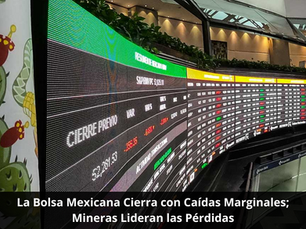 La Bolsa Mexicana Cierra con Caídas Marginales; Mineras Lideran las Pérdidas