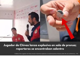 Jugador de Chivas lanza explosivo en sala de prensa; reporteros se encontraban adentro