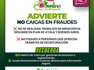 Inmuvi advierte a no caer en fraude de personas que ofrecen trámites de escrituración a cambio de pagos