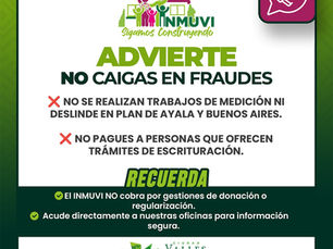 Inmuvi advierte a no caer en fraude de personas que ofrecen trámites de escrituración a cambio de pagos