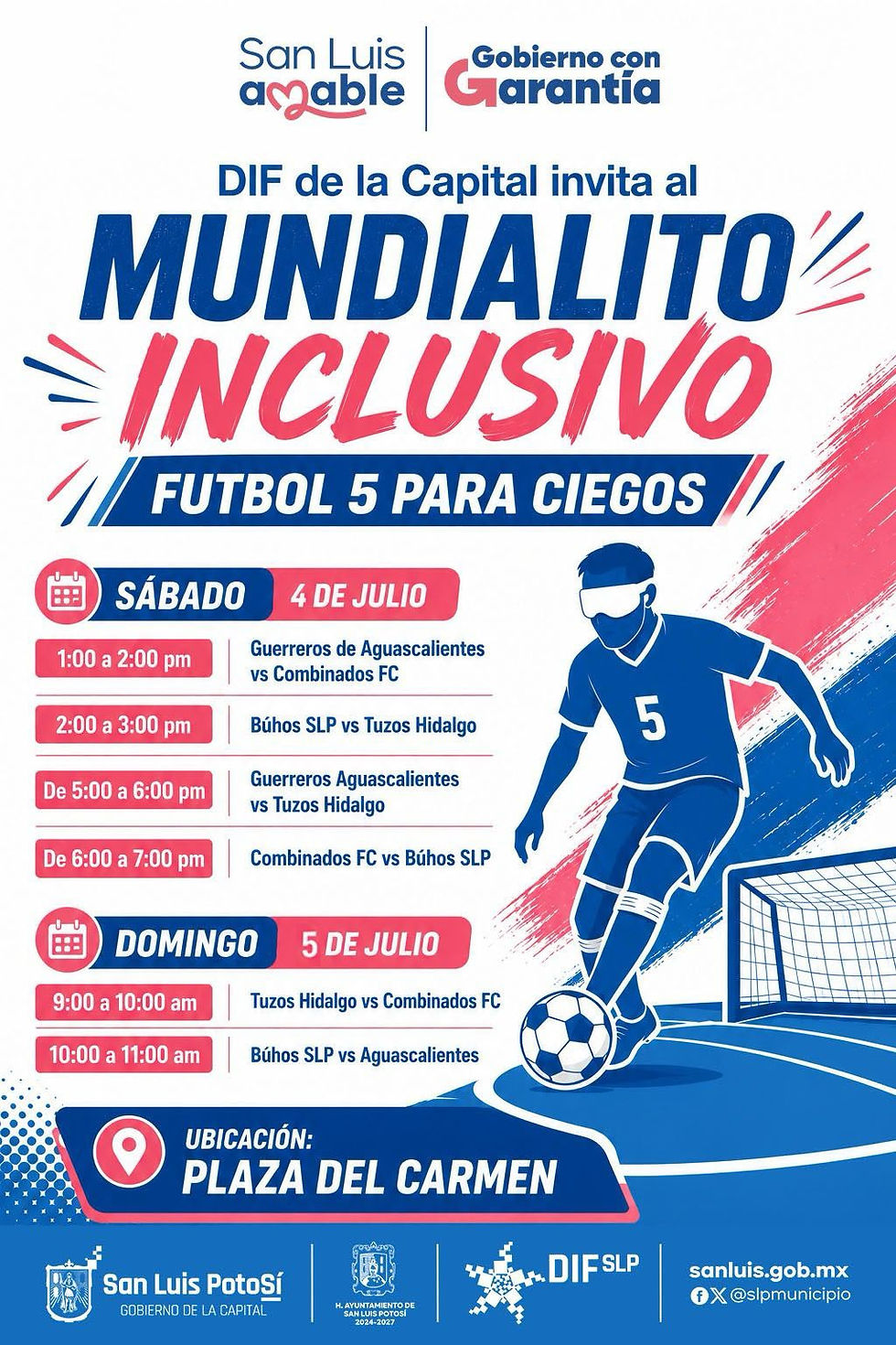 San Luis reafirma su liderazgo como Capital del Futbol con exhibición de fútbol 5 para ciegos