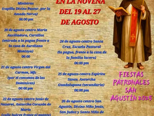 Invitación a la Novena en Honor a San Agustín 2025
