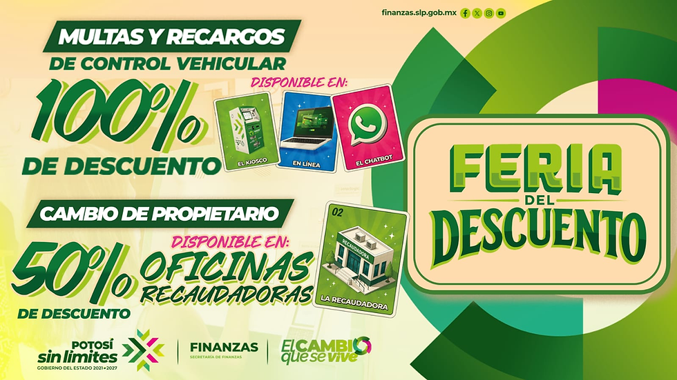 Secretaria de finanzas ofrece descuentos de hasta 100% durante la Fenapo