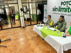 Ricardo Gallardo reporta a la presidenta de méxico operativos de apoyo en la huasteca