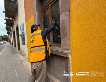 Redobla Unidad de Gestión del Centro Histórico el retiro de graffiti en esta zona