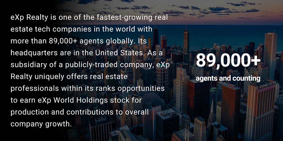 eXp Realty is one of the fastest-growing real estate tech companies in the world with more