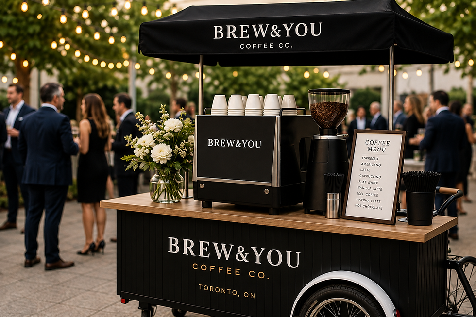 Mobile espresso bar at a wedding, Toronto, Catering