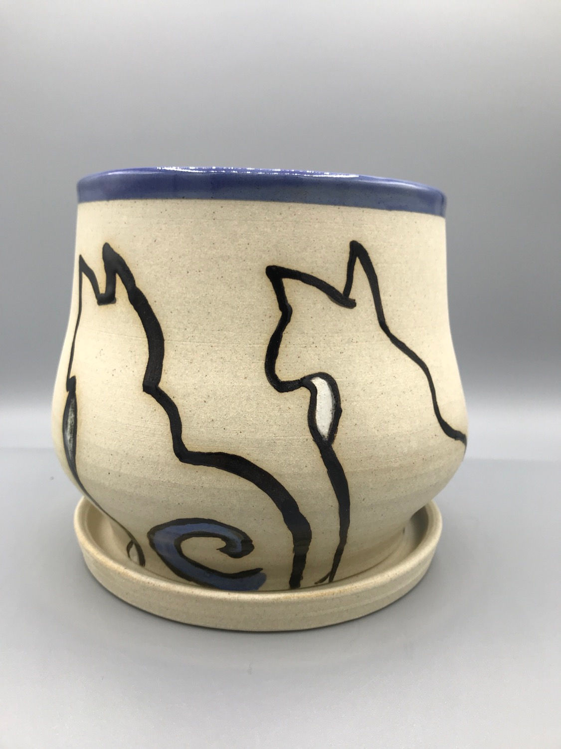 #C010 Two blue-tailed cats (Blue)