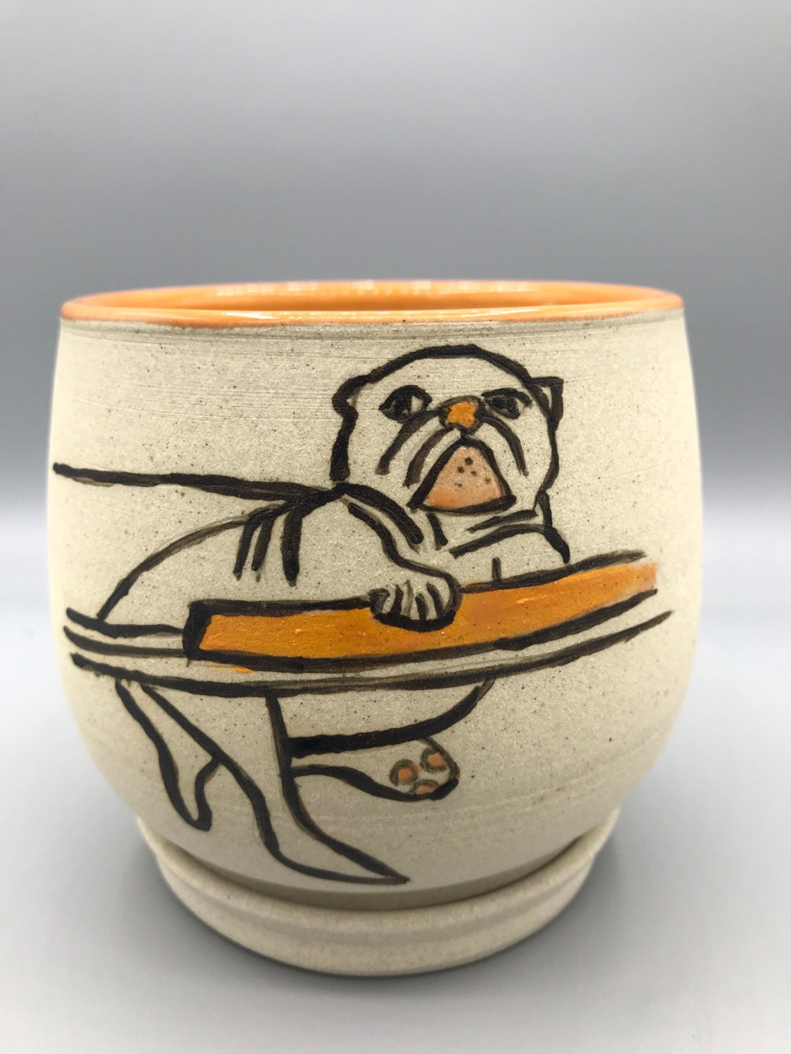 #D001 Pug on the chair (Orange)