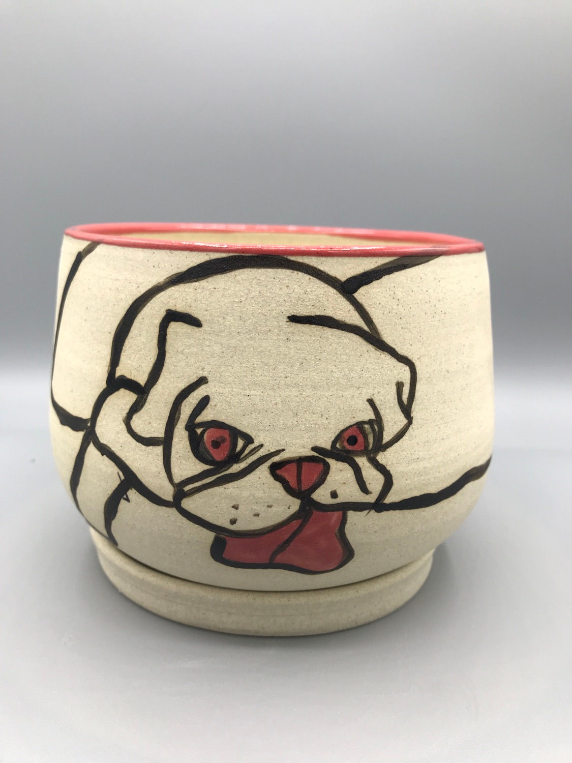 #D004 Pug / w a red tongue (Red)