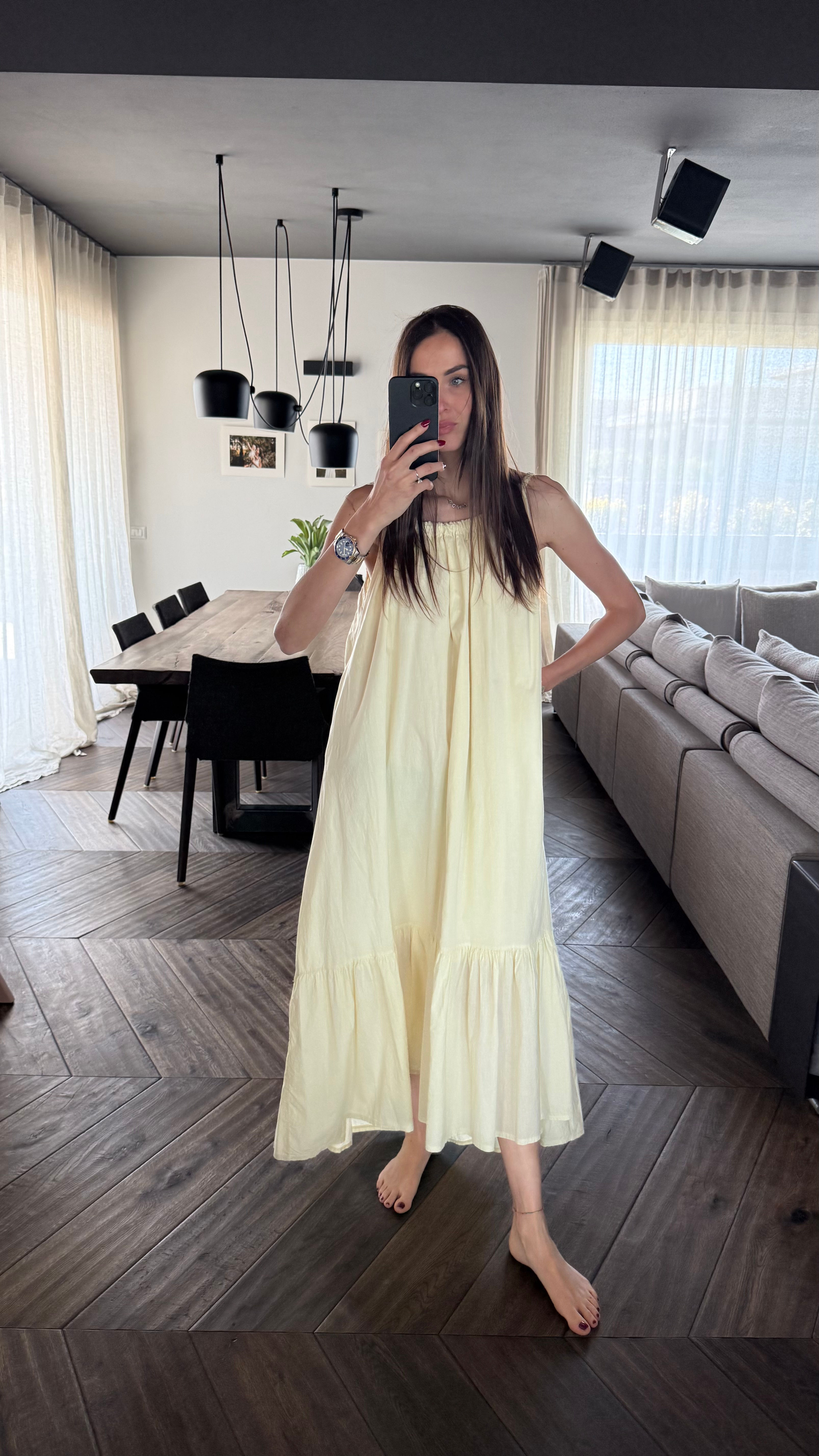AURA DRESS SOFT YELLOW