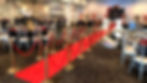 VIP Red Carpet Runner with Golden Stanchions and Red Velvet Ropes for rent by Yellow Shoes