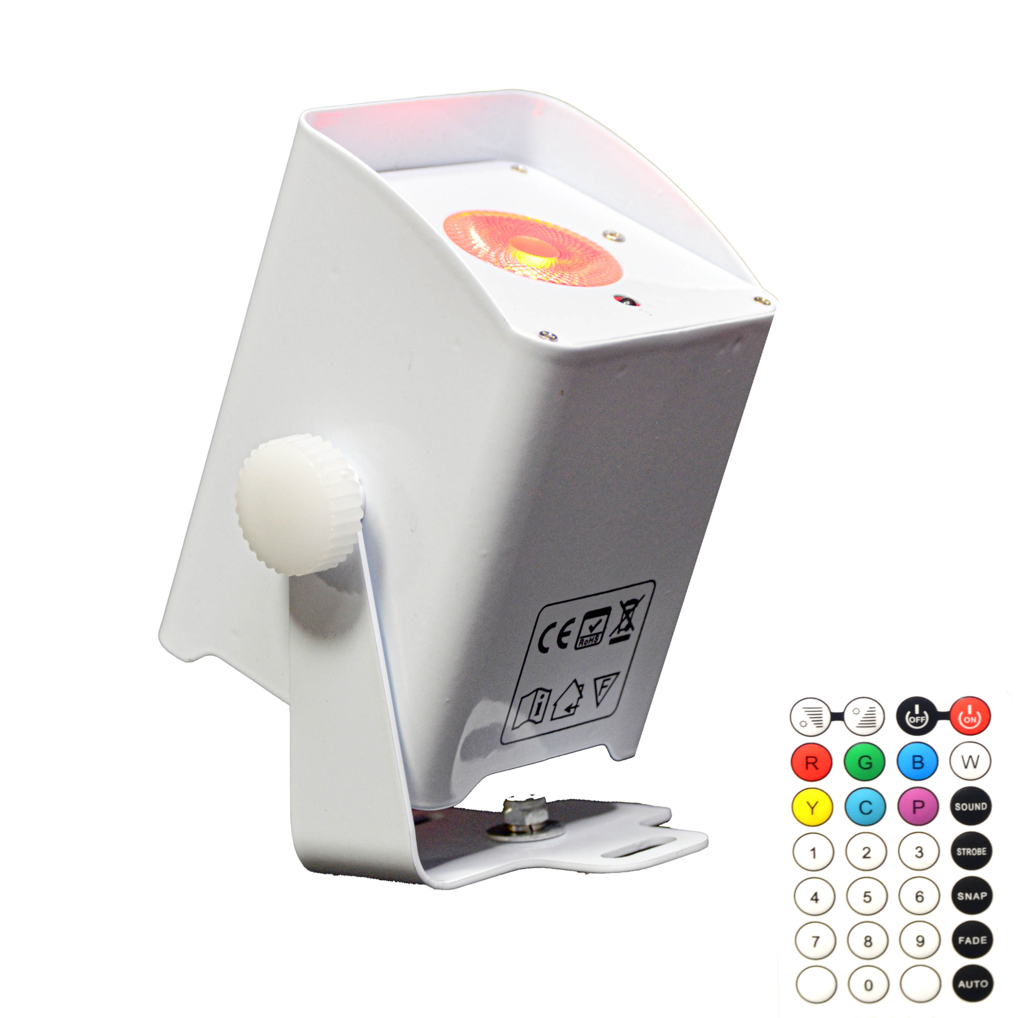 SPOT MAGNET MINI RGBWA+UV + Magnetic Base Mount, Wireless DMX, Battery Powered