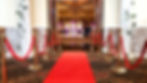 VIP Red Carpet Runner with Golden Stanchions and Red Velvet Ropes for rent by Yellow Shoes