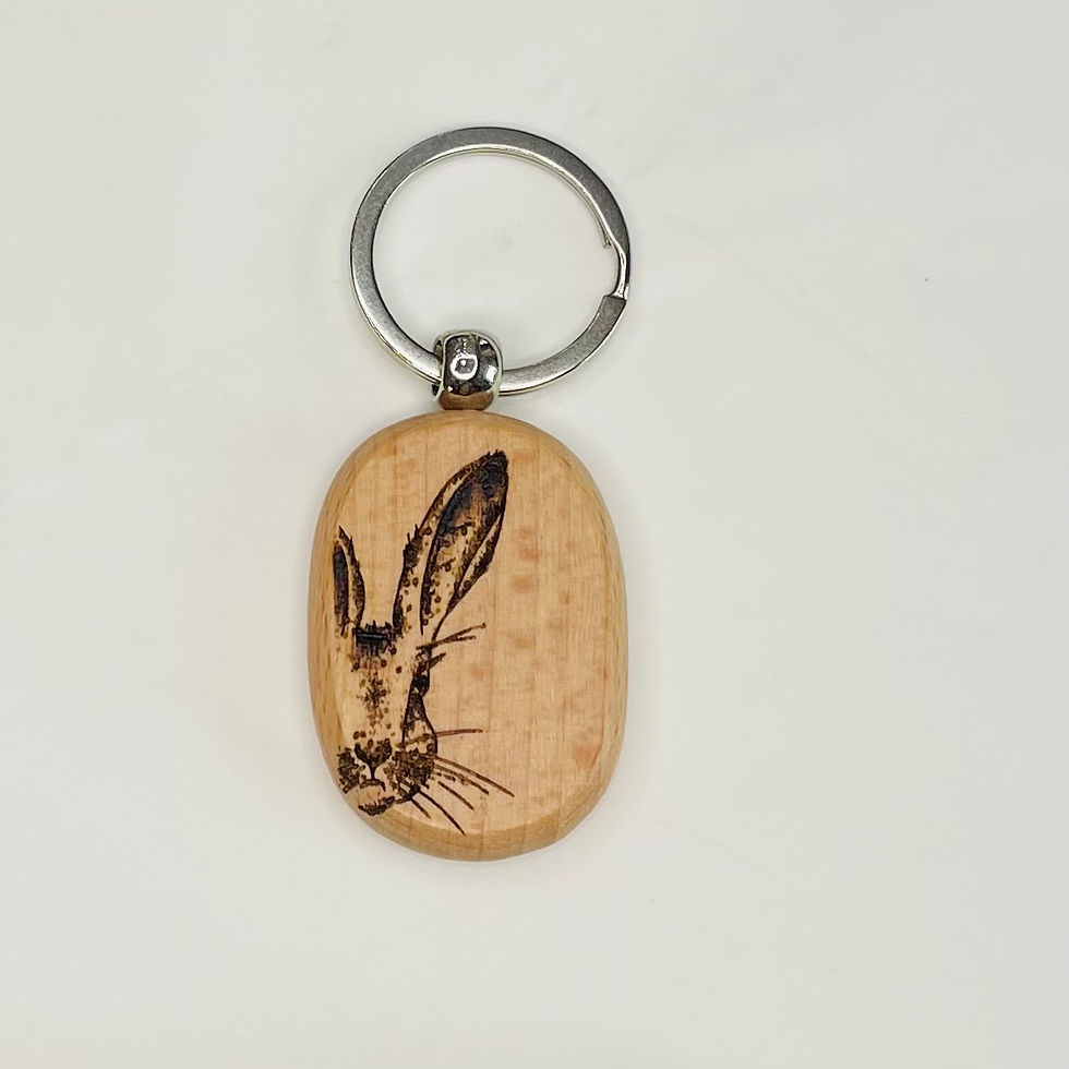 Hare Wooden Keyring