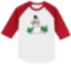 Snowman Playing Flute Red Shirt