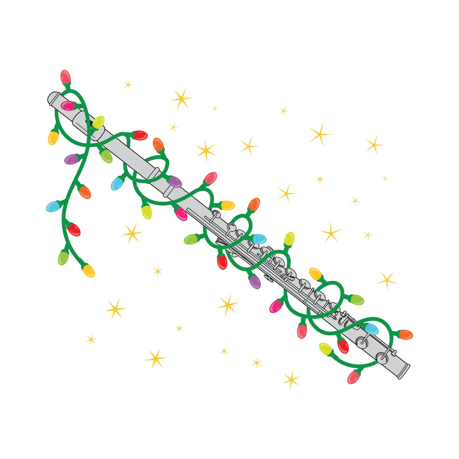 Flute Christmas T-Shirt Design