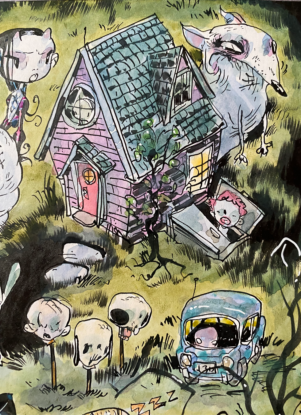 Thumbnail: forrest scene watercolor