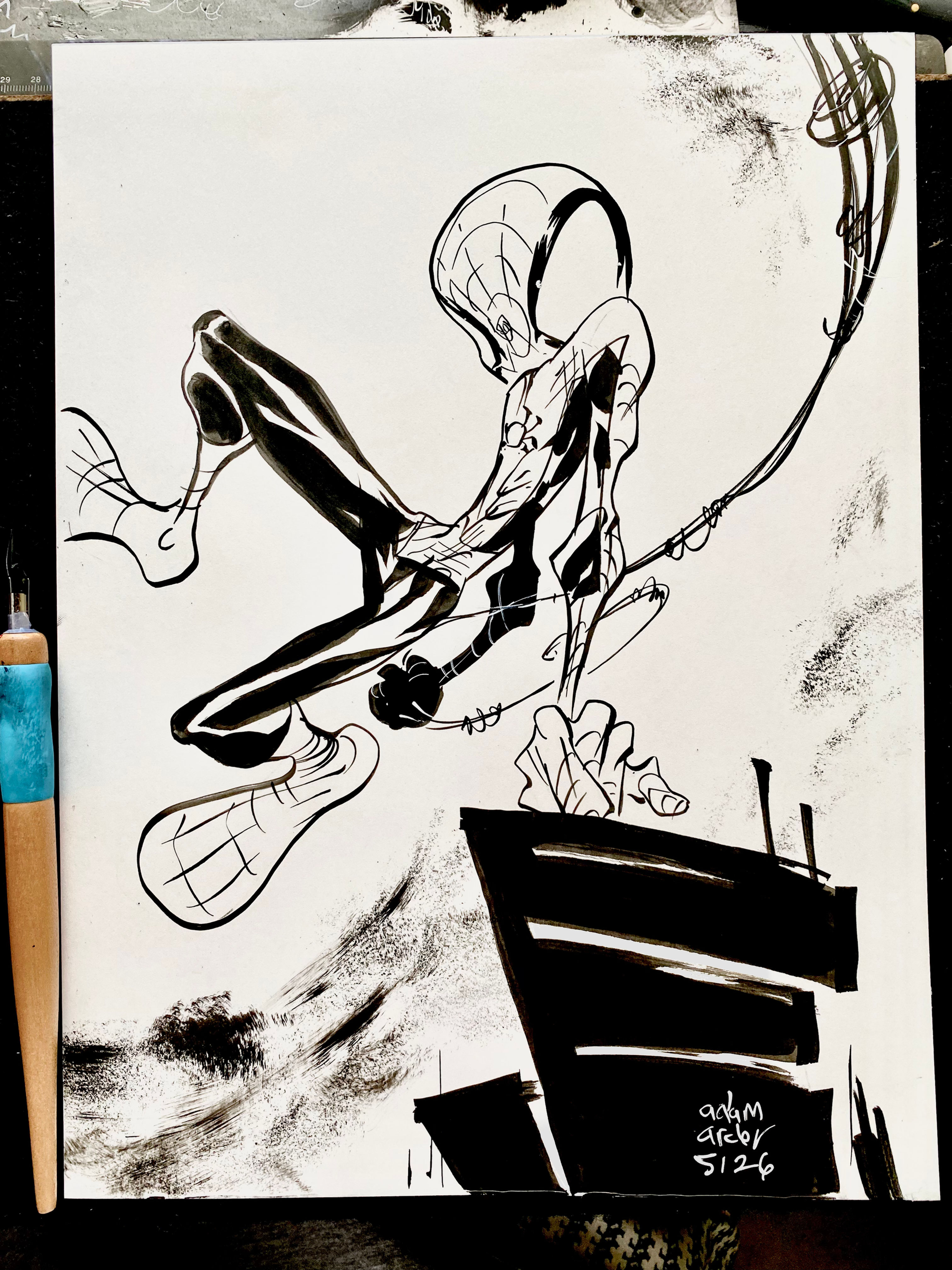 spider-Man on a 9 x 12" Bristol board
