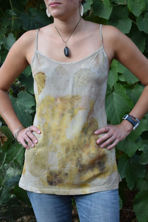 Ecoprinted Silk Top