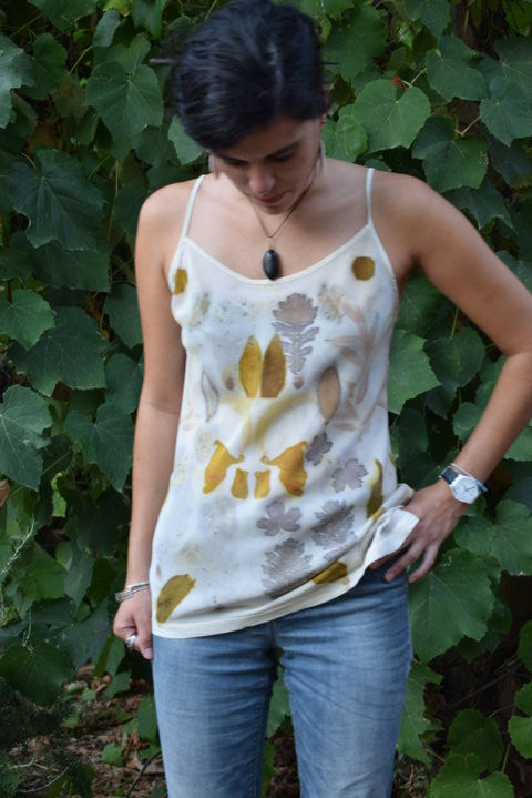 Ecoprinted Silk Top