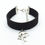 Thumbnail: Black Velvet Leather Vintage Retro Bracelet with Dolphin Charm