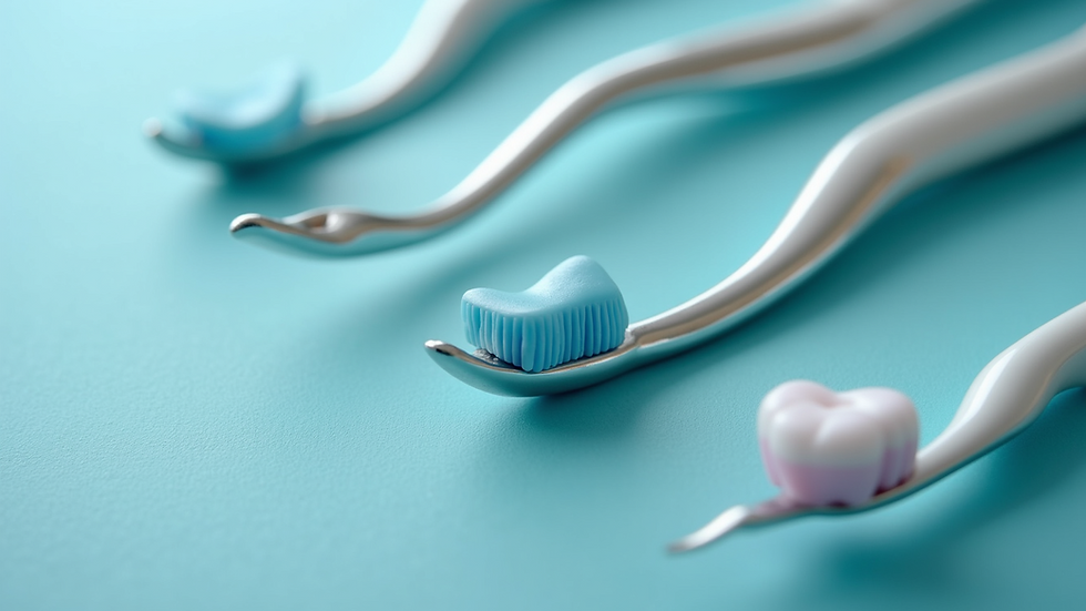 Close-up view of pediatric dental tools arranged neatly