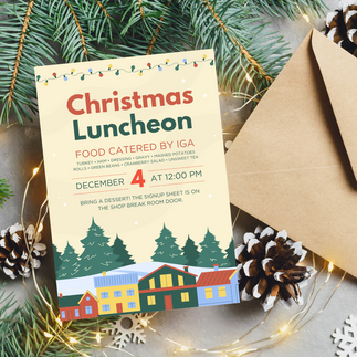 Christmas Luncheon Event Flyer Mockup