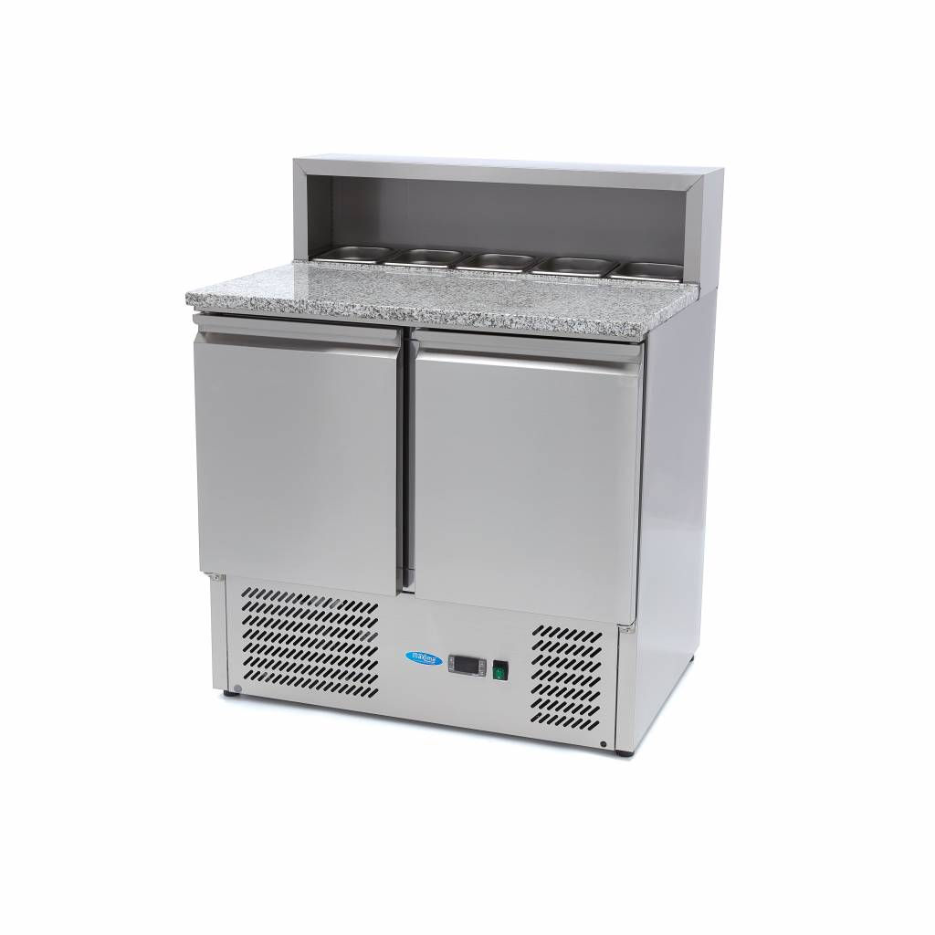 Hladnjak za pripremu pizze - 90 cm - 2 vrata - Za 5 x 1/6 GN - uklj. poklopac...