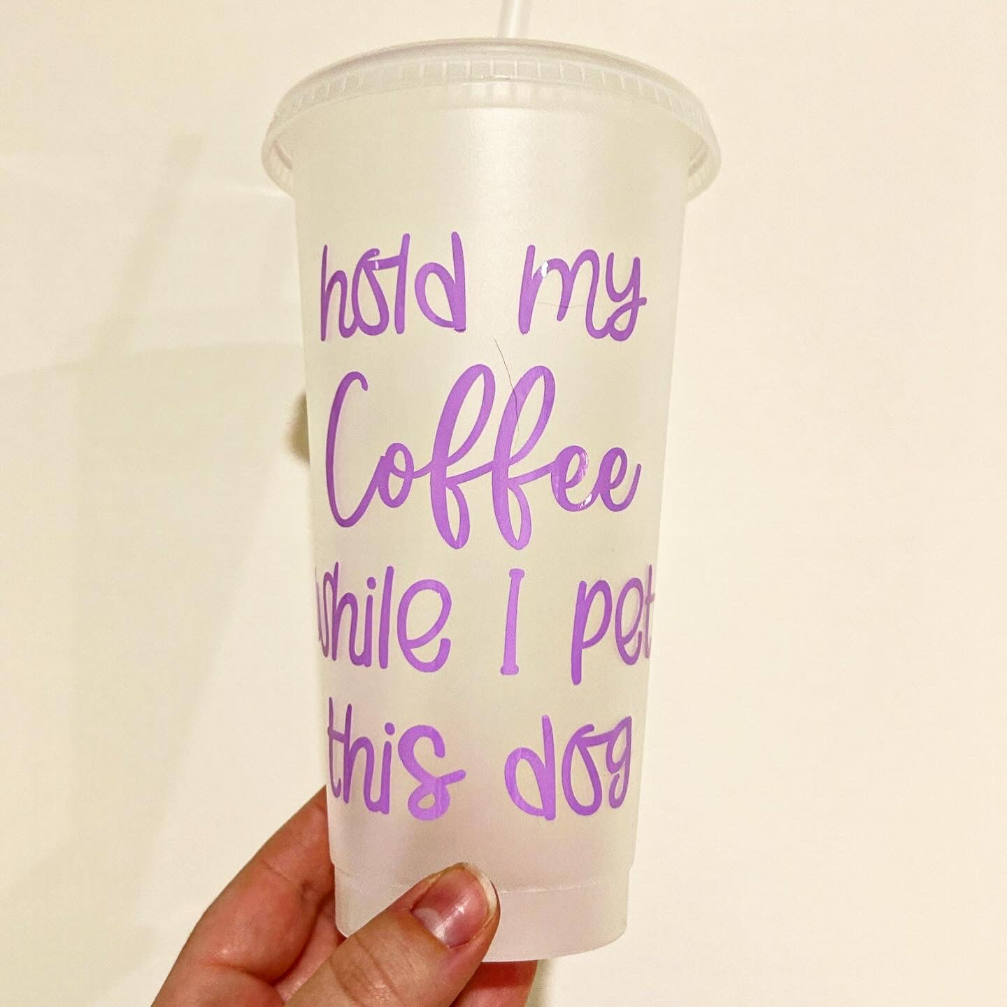 Clear Customised Iced Coffee Cup with Straw 