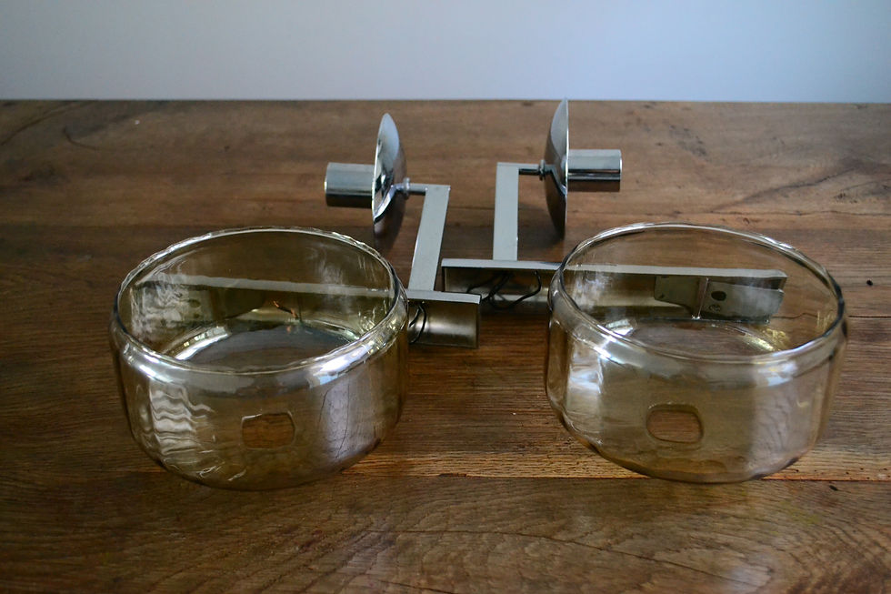 Miniature : VENDU/2 appliques Gaetano Sciolari années 60 verre acier chromé