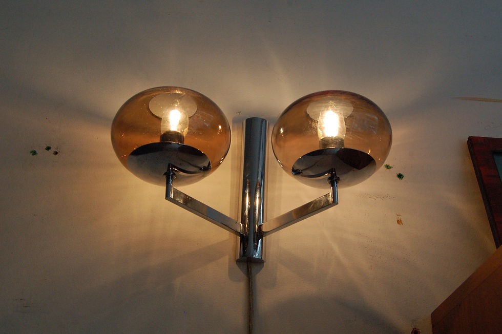 VENDU/Applique double Gaetano Sciolari chrome verre fumé années 70