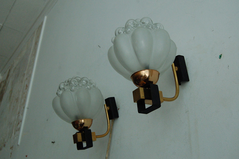 Miniature : VENDU/Paire d'appliques  bubble vintage style Tynell verre bullé 60s