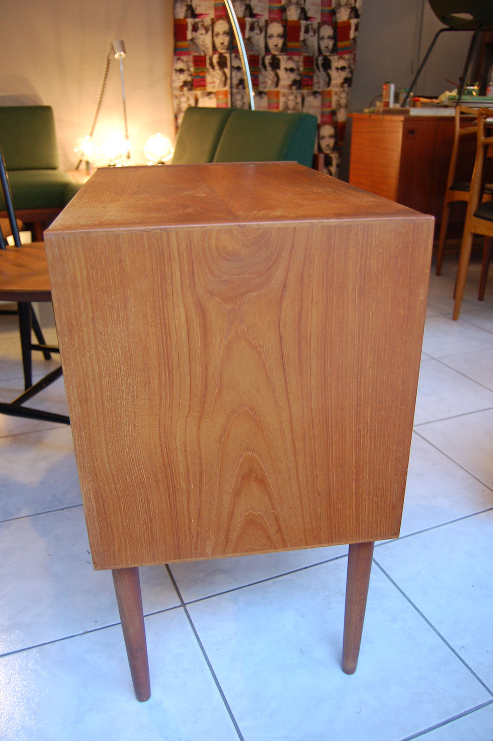 Miniature : VENDU/Petite commode scandinave teck années 60 3 tiroirs