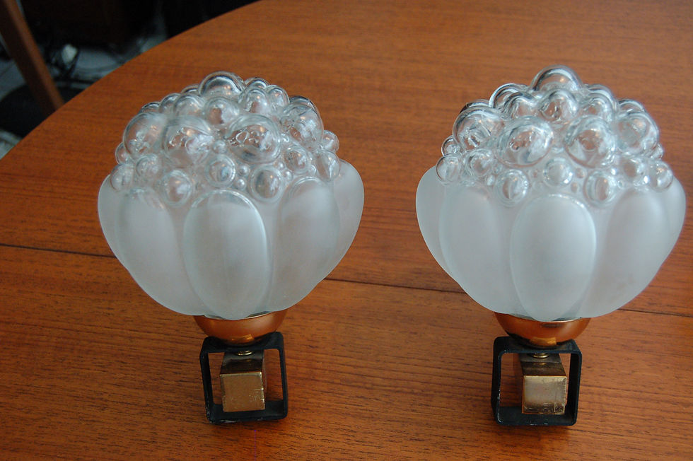 Miniature : VENDU/Paire d'appliques  bubble vintage style Tynell verre bullé 60s