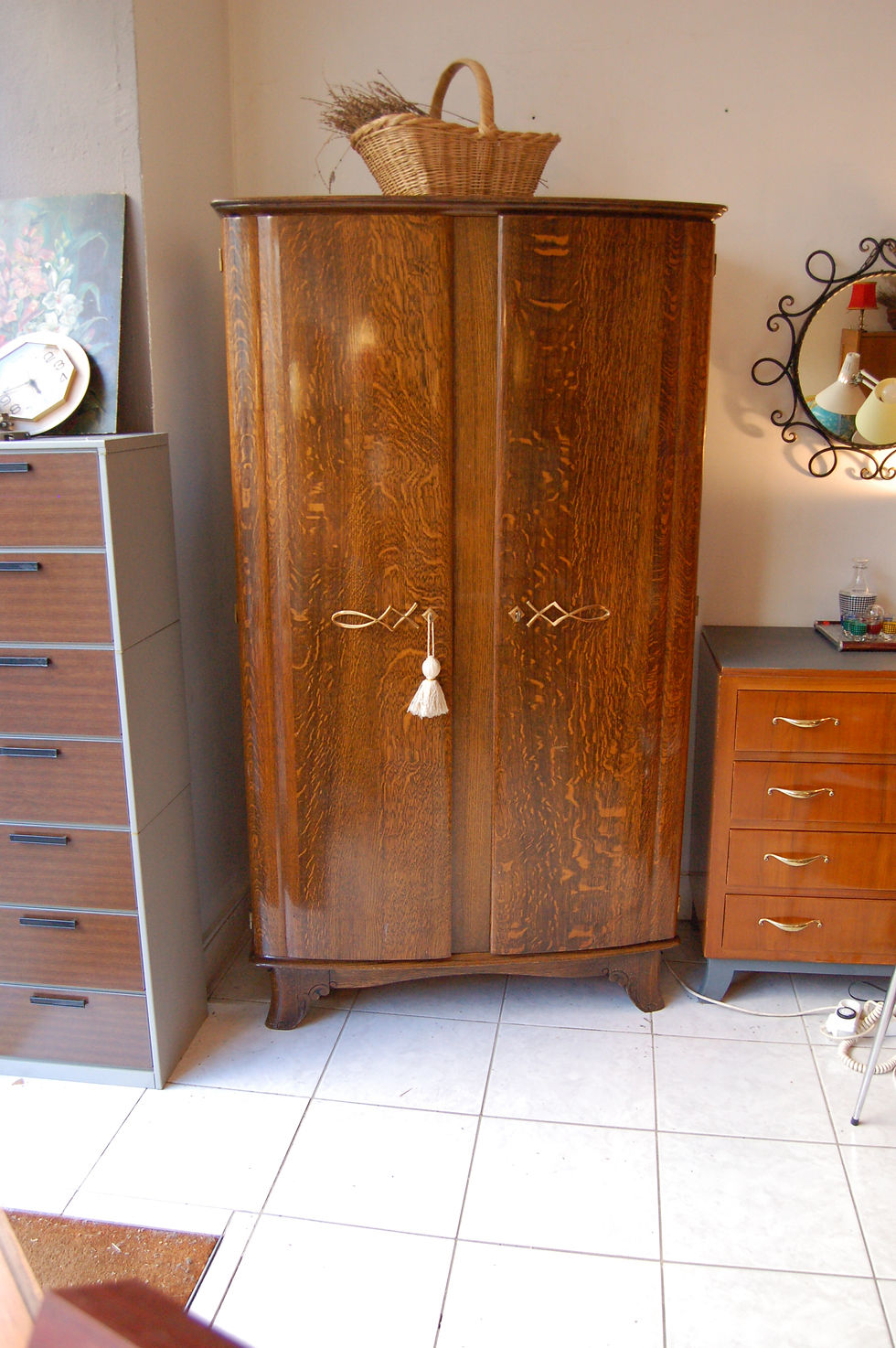 Miniature : VENDU/Armoire Art Déco années 50 chêne massif