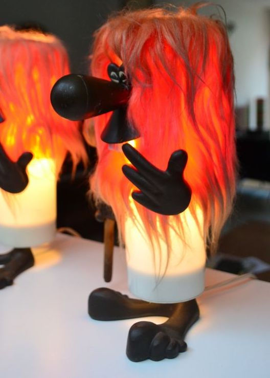 Thumbnail: Paire de lampes enfants vintage style Olaf le Viking années 70