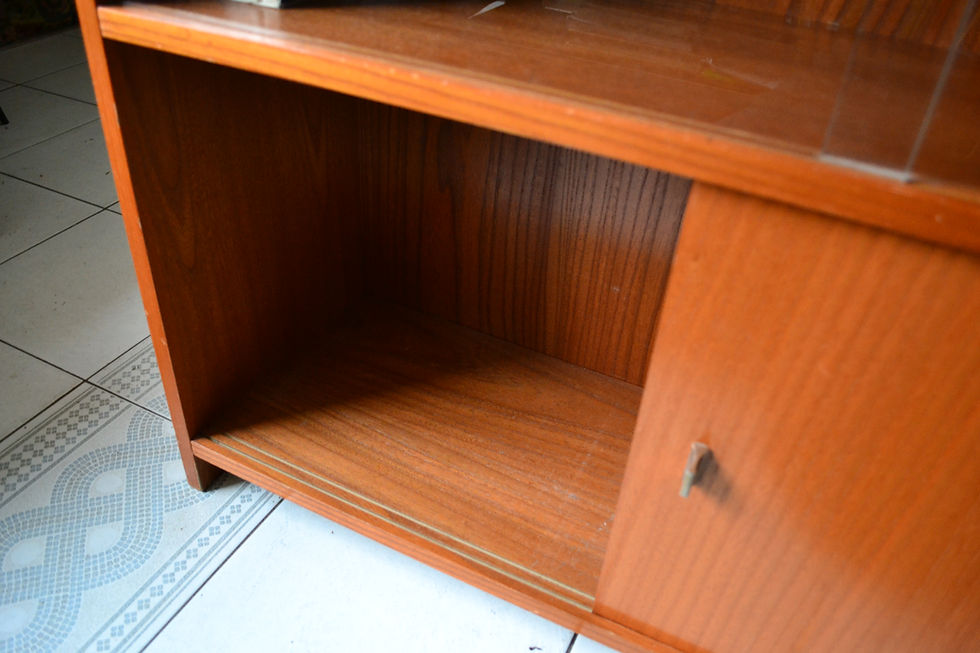 Miniature : VENDU/Bibliothèque basse vintage rangement teck 60s 70s