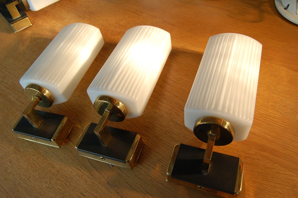 Miniature : VENDU/3 appliques vintage scandinave opaline  60s