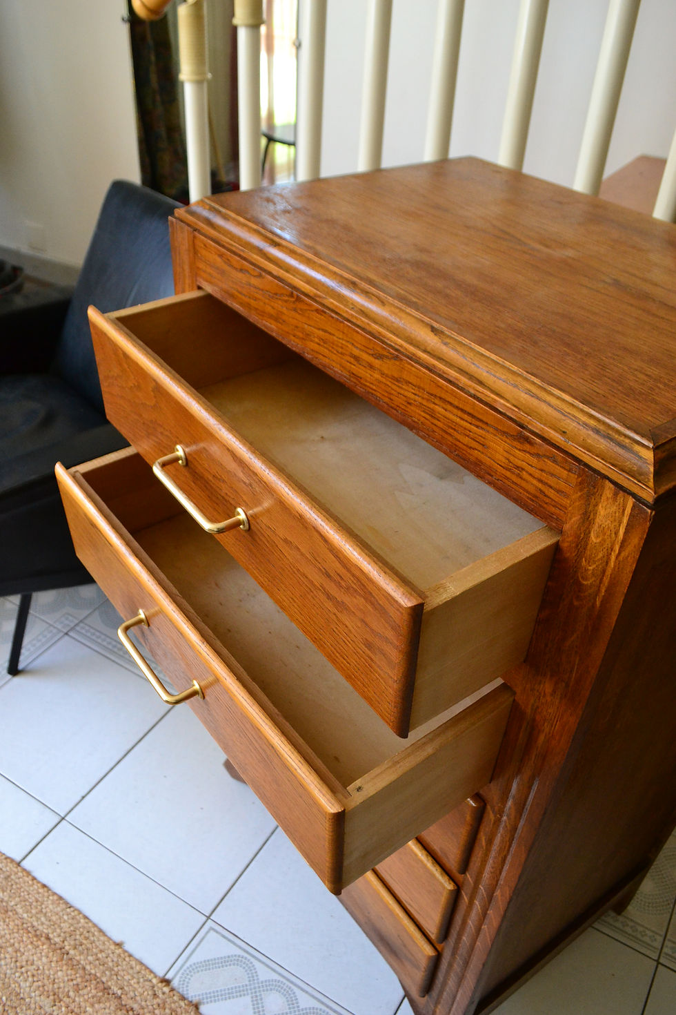 Miniature : Chiffonnier vintage commode chêne années 60