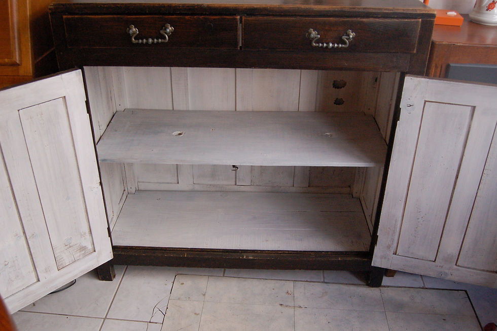 Miniature : VENDU/Buffet parisien années 50 bois massif brun noir