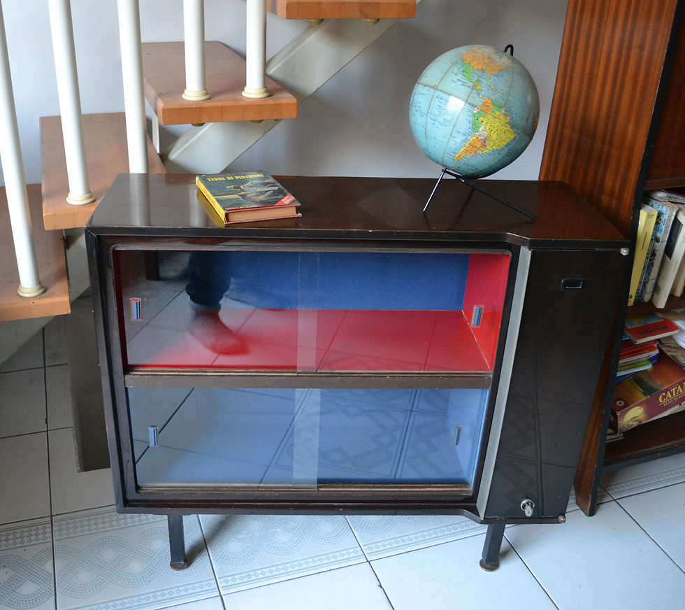 VENDU/Buffet vitrine années 50 acajou stratifié
