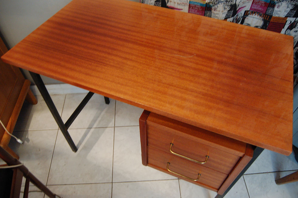 Miniature : VENDU/bureau vintage années 60 acajou métal
