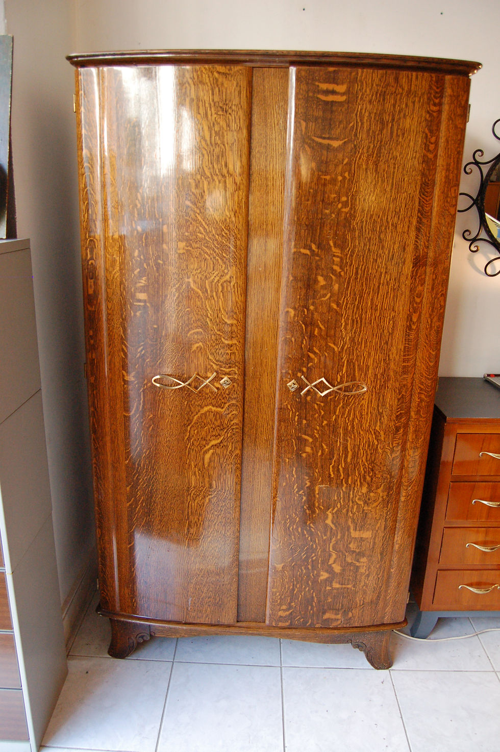 Miniature : VENDU/Armoire Art Déco années 50 chêne massif