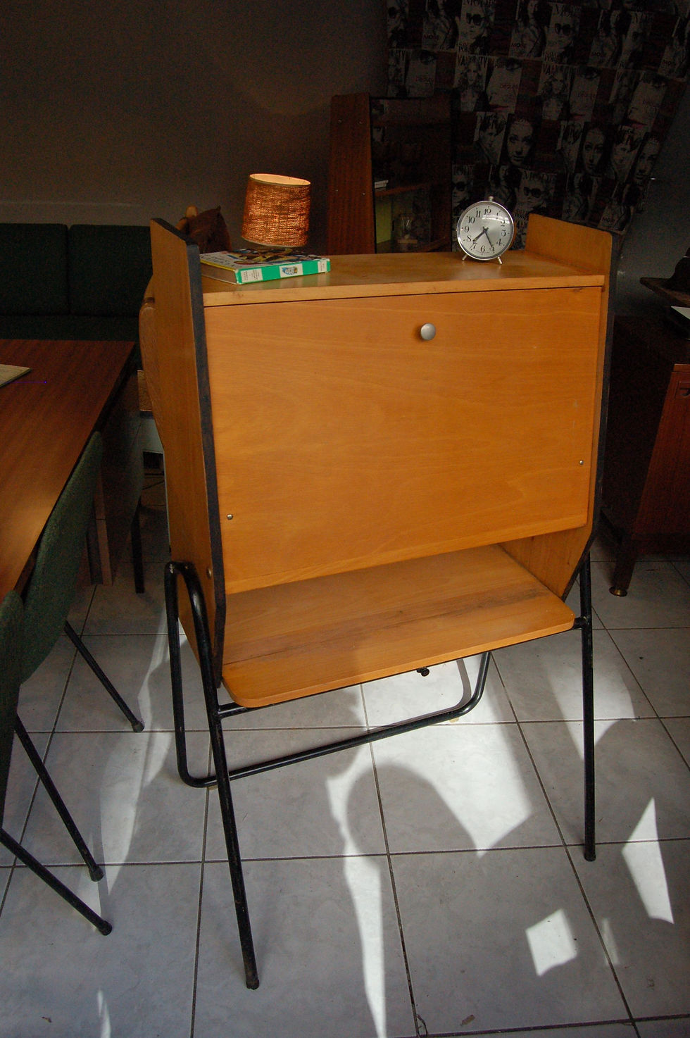Miniature : VENDU/Secrétaire vintage Hitier Guariche métal bois 50s