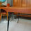 Thumbnail: VENDU/Table rectangulaire vintage 50 60 Henri Lancel pour Primavera pieds compas