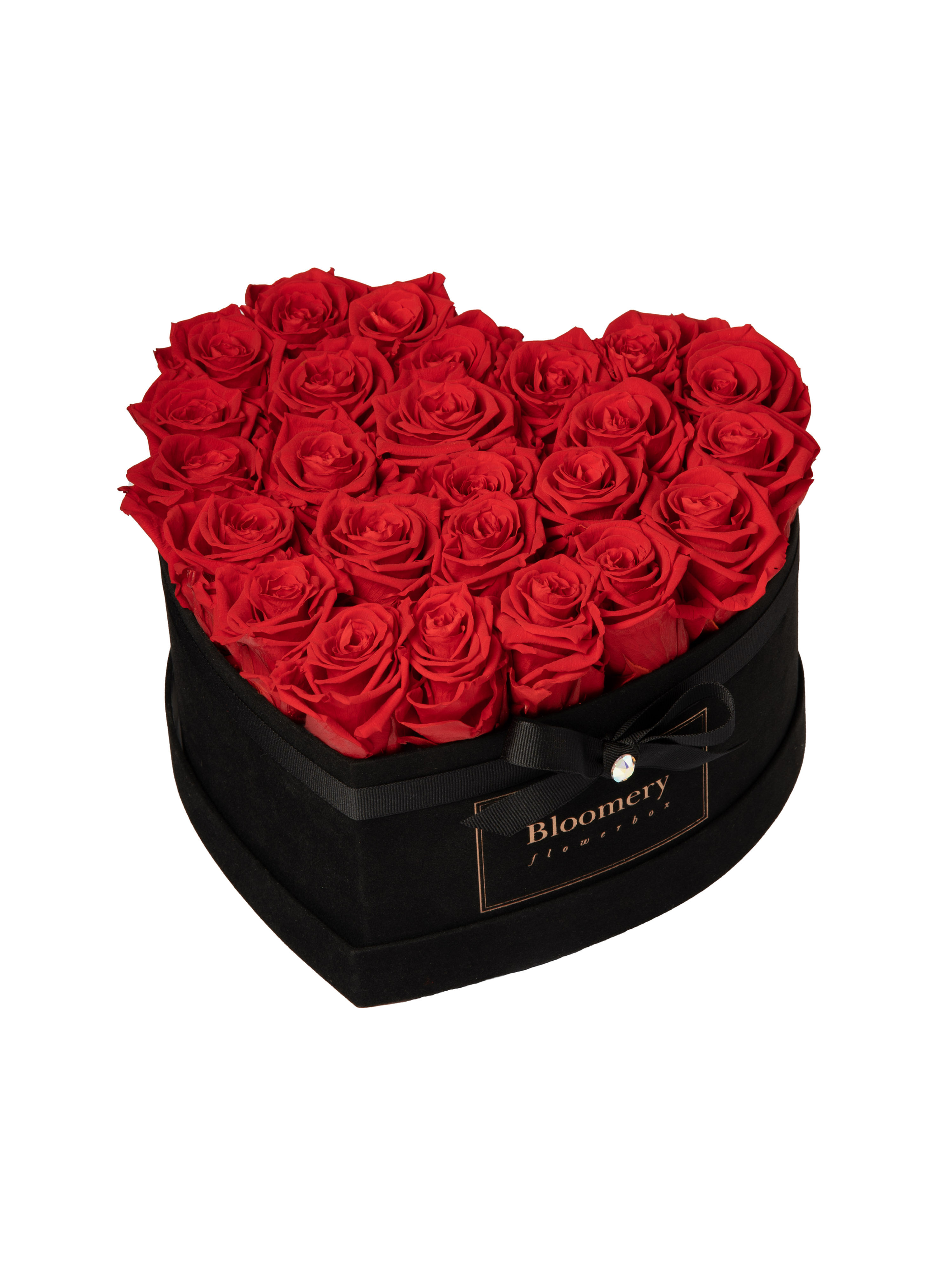 Herz Glamour Velvet Flowerbox KUSSMUND ROT in LARGE