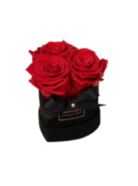 Herz Glamour VELVET Flowerbox KUSSMUND ROT  in MINI